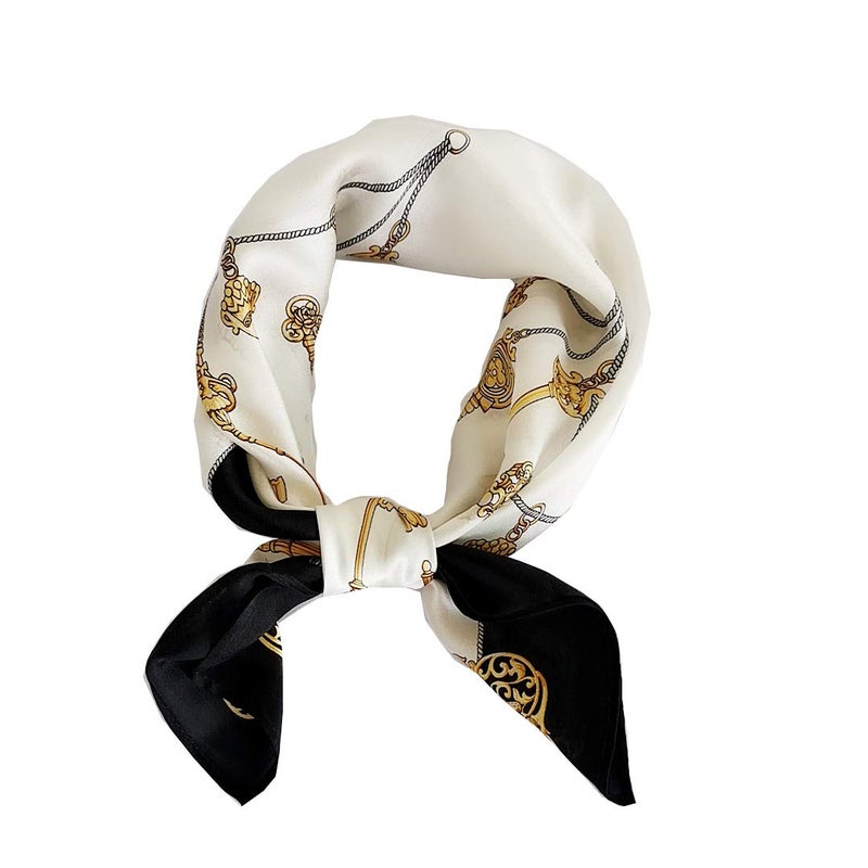 FONYVE 100% Mulberry Silk Scarfs for Women - Lightweight Square Satin Head Scarf - Small Silk Hair Scarf for Sleeping 21" x 21" - Image 1